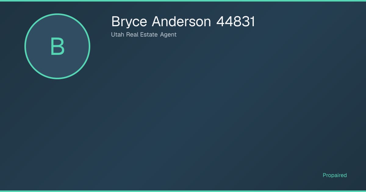 Bryce Anderson — Utah Real Estate Agent in West Jordan | Propaired