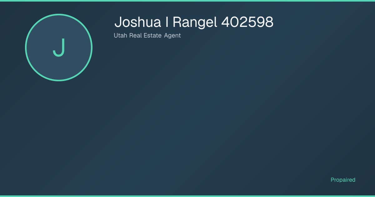 Joshua I Rangel — Utah Real Estate Agent in Salt Lake City | Propaired